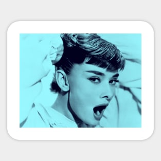 Blue Audrey Hepburn Sticker